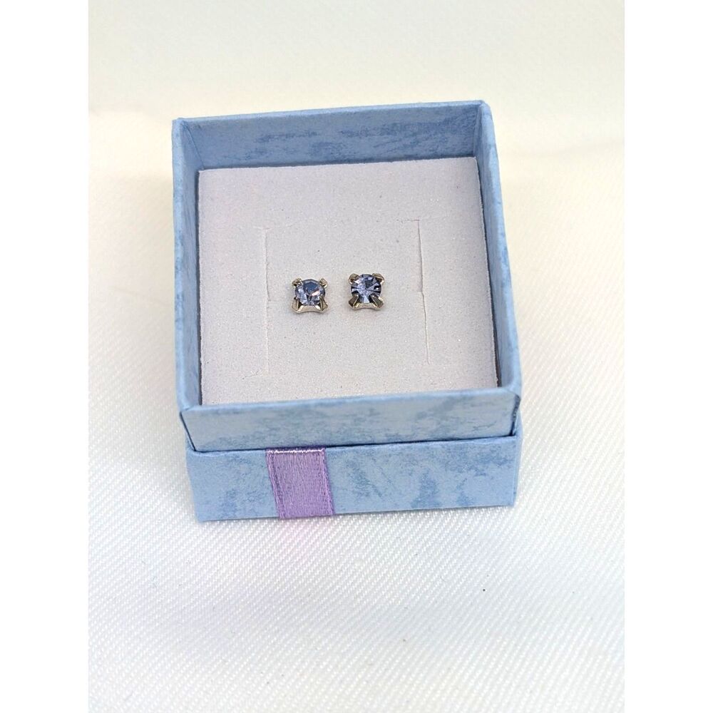 Purple Crystal Stud Earrings